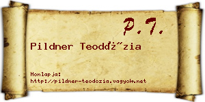 Pildner Teodózia névjegykártya